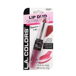 L.A. Colors Lip DUO Gloss Lipstick Flushed